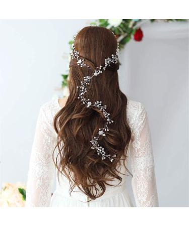 100 cm Wedding Hair Wire Bridal Hair Jewellery Rhinestone Headband and Headband with Crystal Headdress Head Cover for Women - Buy Online on SooperMarket.com