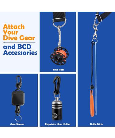 Dawitrly 2Pack Stainless Steel Weight Belt Keeper - 5cm/2'' Serrated Scuba Diving Retainer Stopper with D Ring for BCD Accessories - Buy Online on SooperMarket.com