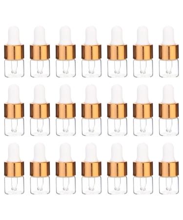 Frcolor mini pipette bottle glass drip bottle Portable empty empty refillable essential oil bottles liquid bottles Cosmetic container 1ml 100 pieces (transparent)