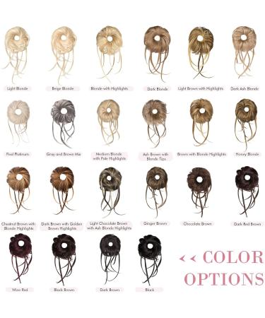 REECHO Super Long Messy Bun Hair Piece Extension - Dark Brown with Golden Brown Highlights - Buy Online on SooperMarket.com