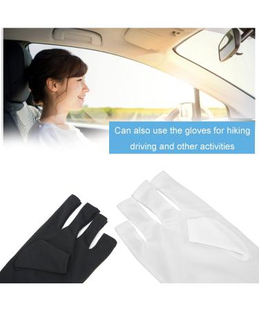 U V Gloves 1 Pair Nail Art Skin Care Fingerless Gloves Protect Hands from Outdoor Sun U V Light Harm(Black) - Buy Online on SooperMarket.com