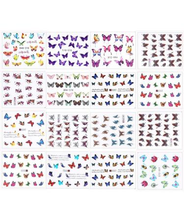 30 Sheets Butterfly Nail Art Stickers | Water Transfer Decals for Women | Manicure Tips Wraps Decorations Kit - Buy Online on SooperMarket.com