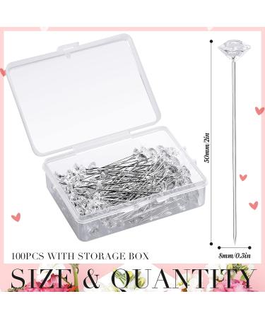 124 Pcs Rhinestone Flower Brooch Pins - Crystal Corsage & Boutonniere Diamond Pins in Silver for Crafting and Wedding Decor - Buy Online on SooperMarket.com