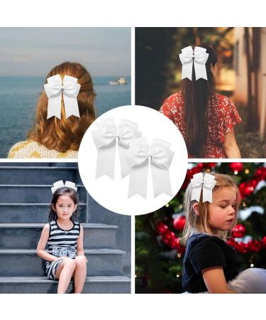 2 Pack 6 inch Bow Hair Clips Large Hair Bow Hair Barrette Clips for Women Girls White Hair Bow for Women - Buy Online on SooperMarket.com