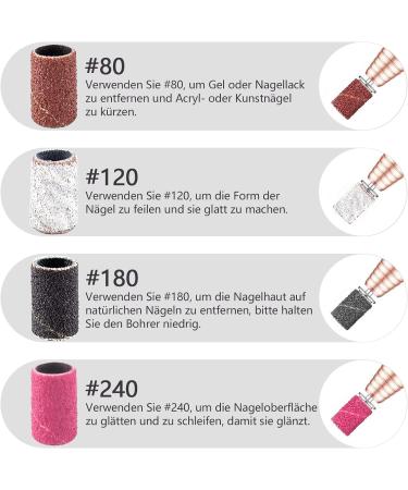 Luckaide Grinding Sleeve Nail Cutter 100 Pieces Grit 80/120/240 Grinding Caps for Manicure & Pedicure Best Quality Nail Miller Attachments for International Shipping - Buy Online on SooperMarket.com