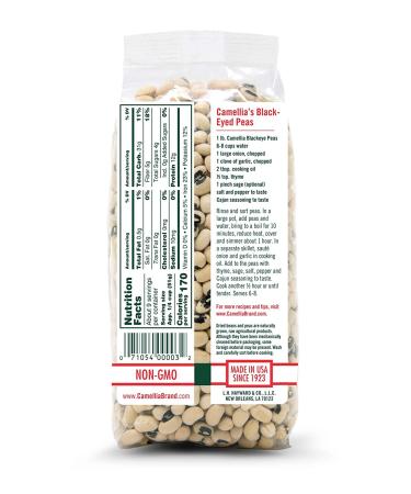 Camellia Brand Dried Black Eye Peas 1 lb - Pack of 2 | High-Quality Southern Staple - Buy Online on SooperMarket.com