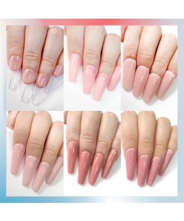Dip Powder Nail Kit Dipping Powder Starter Kit Nail Dipping Powder Kit Nail Powder Dip Kit Starter Set-6 Colors Dip Acylic Powder with 2-In-1 Base Top Coat Activator Manicure Set for DIY Nail Salon Set 2 clear - Buy Online on SooperMarket.com