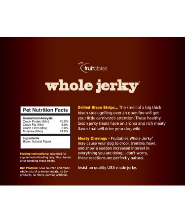 Fruitables Grilled Bison Jerky Dog Treats - Gluten & Grain Free | Premium Meat, 5oz - Buy Online on SooperMarket.com