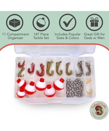 Tailored Tackle Fishing Kit - 147 Pc Gear Set with Tackle Box, Hooks, Bobbers and Accessories for Live Worms and Artificial Bait - Buy Online on SooperMarket.com