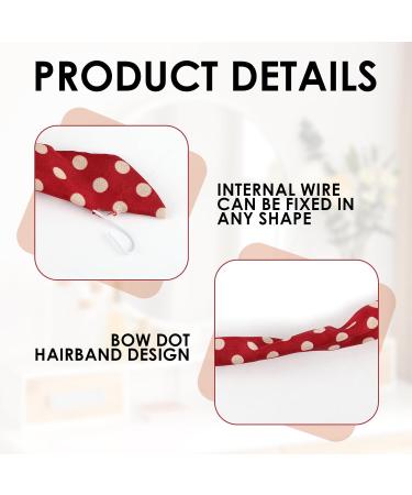Set of 2 Polka Dot Hair Bands for Girls and Women - Retro 50s Style Bandana - Vintage Adjustable Christmas Headband in Soft Cotton (Red Black) - Buy Online on SooperMarket.com