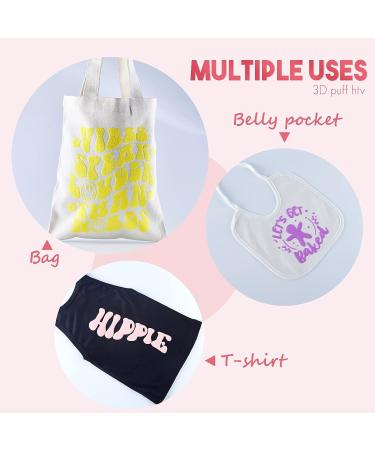 Puff Vinyl Heat Transfer - 11 Sheets 12x10 3D Puff HTV Foaming Transfer Vinyl for T-Shirts - DIY Iron on Vinyl for Cricut & Silhouette - Buy Online on SooperMarket.com