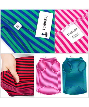 Dog Shirts Cotton Striped T-Shirts  Breathable Basic Vest for Puppy and Cat  Super Soft Stretchable Doggy Tee Tank Top Sleeveless  Fashion & Cute Color for Boys and Girls (M  Pink+Green) Medium Pink+Green - Buy Online on SooperMarket.com