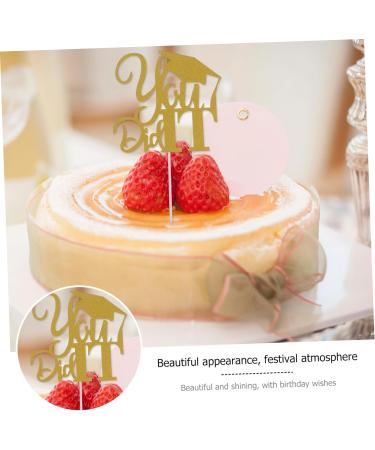 CHILDWEET 10pcs 2021 Graduation Cake Arrangement Trencher Cake Toppers 2021 Graduation Photo Booth Props Dessert Picks High Grad Paper Cups Party Cake Topper Food Insert Card Golden 13x13.5cm - Buy Online on SooperMarket.com