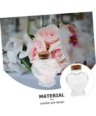 Zerodeko 4pcs Glass Heart Shaped Bottle Terrarium Wedding Decorations Decorative Wishing Bottle Glass Container with Lid Glass Jars Wishing Jar Origami Craft Bottle Glass Bottle Cork As Shownx4pcs 8.50X6.00X4.00CMx4pcs - Buy Online on SooperMarket.com