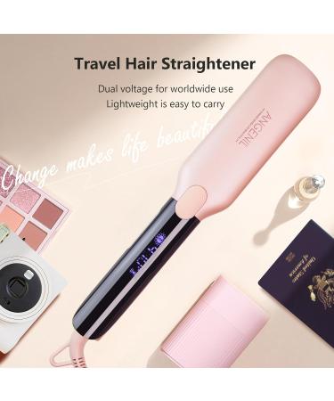 ANGENIL Pro Titanium Flat Iron Hair Straightener | 1.75" Dual Voltage 2-in-1 Curler & Straightener | Adjustable Temp 240 F-470 F | Fast Heating & Heat Resistant Mat - Buy Online on SooperMarket.com