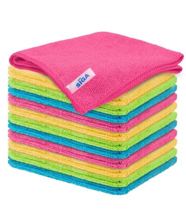 MR.SIGA Microfiber Cleaning ClothPack of 12Size:12.6" x 12.6"