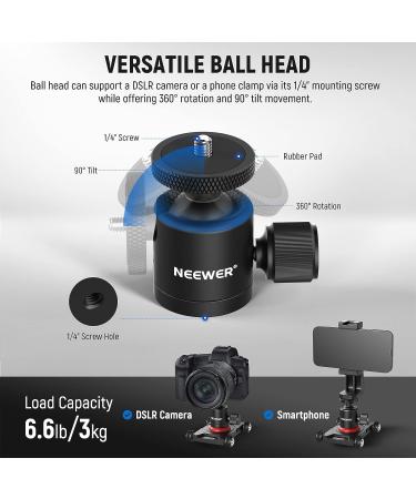 NEEWER Camera Slider Dolly with Ball Head & Phone Clamp Portable 4-Wheeled Tabletop Skater for DSLR, Video, GoPro, iPhone, Android 360 Panorama Capability SD001 - Buy Online on SooperMarket.com