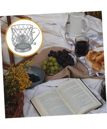 capsule coffee storage creamer container coffee espresso Fruit Storage Basket concentrate Fruit tray 20x19cm Silver - Buy Online on SooperMarket.com