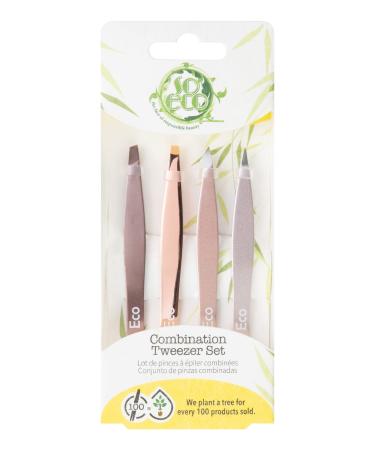 So Eco tweezers set rose gold 4-part