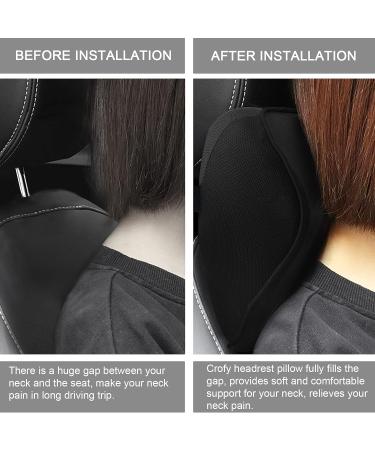 2-Pack Memory Foam Car Neck Pillows - Soft Adjustable Headrest with Breathable Cover for Ultimate Driving Comfort - Buy Online on SooperMarket.com