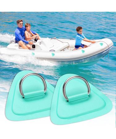 Stainless Steel D Ring Patch for Inflatable Boat Kayak Dinghy SUP | Elastic Shock Rope & Hooks | Stand Up Paddle Board Accessories - Cyan - Buy Online on SooperMarket.com