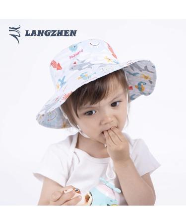 LANGZHEN Baby Girls Sun Protection Hat | Adjustable Toddler Kids Wide Brim Play Hat with Chin Strap | Octopus Design | 1-2 Years - Buy Online on SooperMarket.com