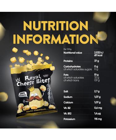 Royal Cheese Bites - 10 Bags of Low Carb Keto Snacks | Natural Oven-Baked Protein Snack | Gluten-Free Healthy Treats for Kids & Adults - Buy Online on SooperMarket.com