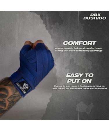 DBX Bushido Boxing Bandages - 4m/2m Cotton Flexible Wraps for Men | Strong Velcro Fastener | Ideal for Martial Arts - Blue - Buy Online on SooperMarket.com