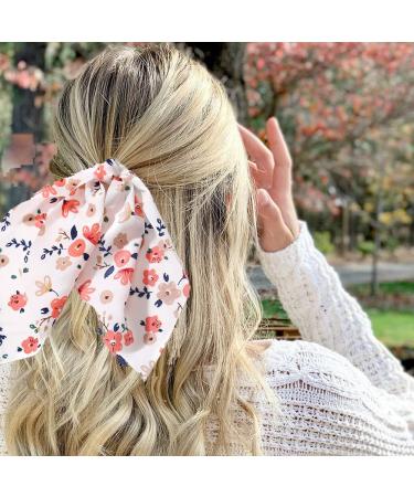 Floral Ribbon Hair Scrunchie Set - 16 Styles Seamless Elastic Hair Ties for Women and Girls - Buy Online on SooperMarket.com