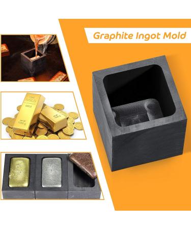 Graphite Ingot Mold for Gold, Silver, Copper Casting - 40x40x45mm, 1000g Gold/500g Silver - Buy Online on SooperMarket.com
