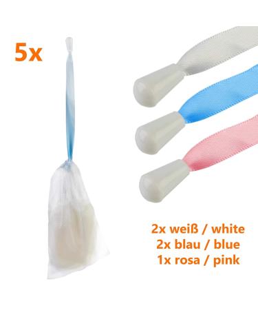 ECENCE 5X Nylon Soap Bag Set - Durable 15cm x 8.5cm Soap Sacks for Travel & Storage | International Shipping - Buy Online on SooperMarket.com