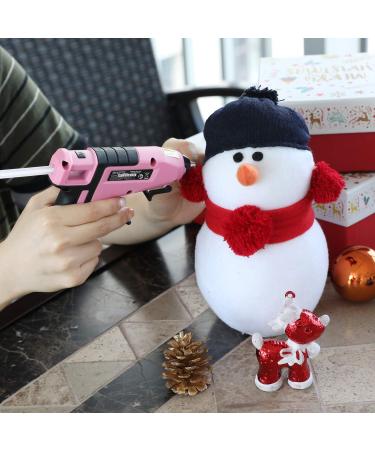 WORKPRO Cordless Hot Melt Glue Gun Kit | Rechargeable Mini Glue Gun with 20 Premium Glue Sticks | Automatic Power Off for Art, Crafts, Decorations, and Fast Repairs | Pink Ribbon - Buy Online on SooperMarket.com