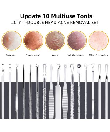 Aibee 10pcs Blackhead Remover Set - Stainless Steel Comedone Squeezer & Pimple Tweezers for Facial & Acne Care - Best Blackhead Removal Tools - Buy Online on SooperMarket.com