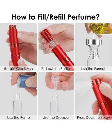 Saiveina 8ml Travel Perfume Atomizer Bottles - Refillable Mini Fragrance Bottles (4 Pack) - Buy Online on SooperMarket.com