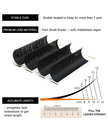 Easy Fan D-0.05 11mm D Curl Mega Volume Lash Extensions - 10-25mm | Flowering Lashes - Buy Online on SooperMarket.com