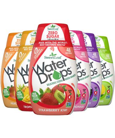 Sweetleaf Stevia Water Drops Natural Flavored Water Enhancer, Zero Calorie, Liquid Drink Mix Variety Pack, 1.62 ounce (Pack of 6)