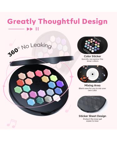 Modelones 21 Colors Gel Nail Polish Set - Spring/Summer Pastel, Solid, Glitter, Pudding Gel - Mother's Day Gift with Nail Art Brush - Buy Online on SooperMarket.com