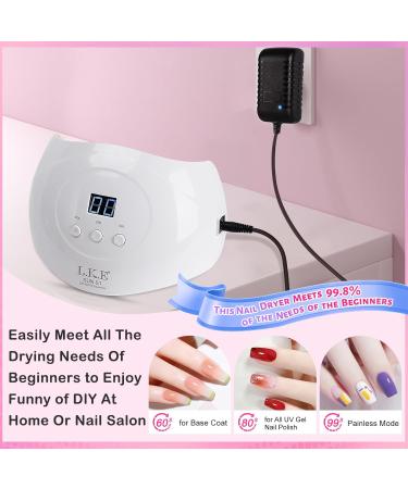 72W UV Nail Lamp for Gel Nails LKE LED Nail Dryer with Timer & Auto Sensor | Professional Nail Art Tools - Buy Online on SooperMarket.com