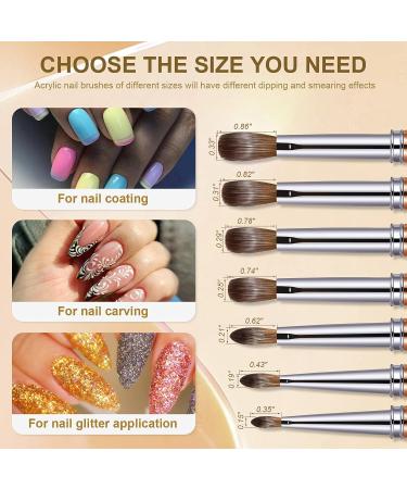 Shine Chance Size 12 Acrylic Nail Brush - 100% Real Kolinsky Art Brush for Acrylic Powder Application - Handmade Manicure Tool for DIY and Professional Use - Buy Online on SooperMarket.com
