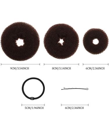 9 Pieces Donut Bun Maker Hair Bun Maker Bun Maker Bun Maker Ring Style with 12 Pieces Hair Bands and 32 Pieces Hair Pins (Black Brown Beige) - Buy Online on SooperMarket.com