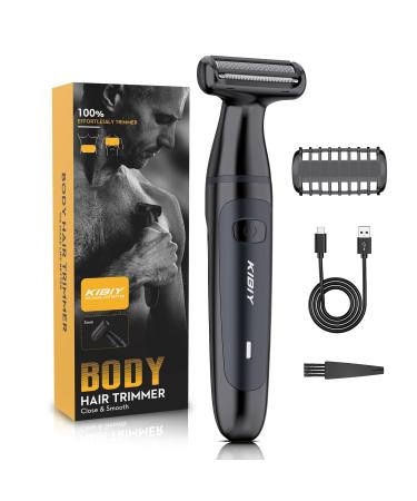 Intimate razor man Kibiy electrical body razier men with hypoallergenic shear film IPX7 waterproof body hair trimmer with guide ridge professional trimmer men for full body care type C with foil cheese head
