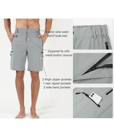 Suwangi Men's Quick-Dry Cargo Shorts - Light Gray Medium | Outdoor Athletic & Travel Gear - Buy Online on SooperMarket.com