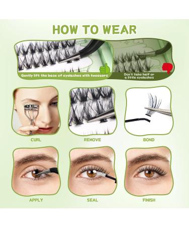 DIY Lash Cluster Kit - 400 Pcs D Curl 3D Eyelashes Lightweight Reusable Wispy Extensions Easy Home Application (30D & 40D) - International Shipping Available - Buy Online on SooperMarket.com