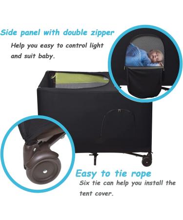 Stretchy Blackout Crib Tent Cover for Pack N Play - Breathable Baby Netting for Portable Playard (Black) - Buy Online on SooperMarket.com