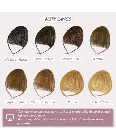 RUWISS Ash Blonde Clip in Human Hair Fringe Extensions - Wispy Bangs for Women - Daily Wear Hairpieces - Buy Online on SooperMarket.com