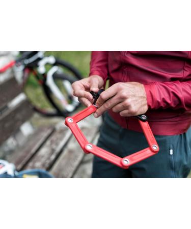 Abus Bordo Lite 6055k SH Folding Lock - Extra-Light 85 cm Bicycle Lock with Bracket | Security Level 7 - Red - Buy Online on SooperMarket.com