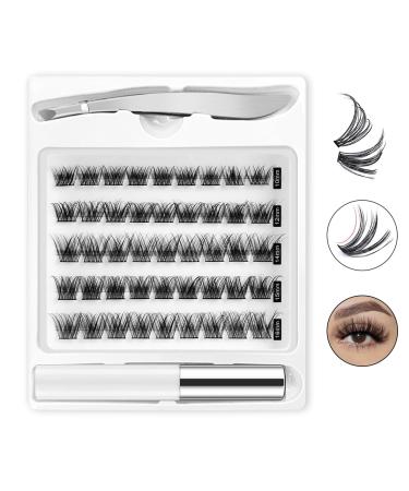 Lash Extension Kit Eyelash Extension Kit Natural Fluffy Lifelike Reusable Lash Kit DIY Self Application With Glue And Tweezers For Charming Lash Clusters Essentials