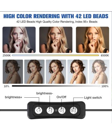 FDKOBE Webcam Lighting Ring Light for Laptop/Computer - 4'' Small Video Conference Lighting with Mount & Tripod, 3 Light Modes, 10 Brightness Levels - Selfie 3000k - Buy Online on SooperMarket.com