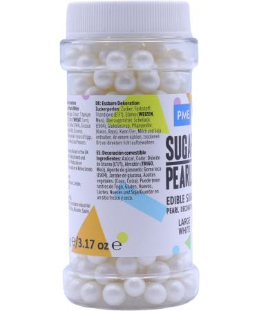 PME Large Sugar Pearls White 90 g & Sugar Pearls Gold 4 mm 60 g 90 g + Sugar Pearls Gold 4 mm 60 g - Buy Online on SooperMarket.com