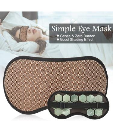 Adjustable Jade Stones Eye Mask - Magnet Therapy Sleeping Eye Cover for Travel & Naps | Green - Buy Online on SooperMarket.com